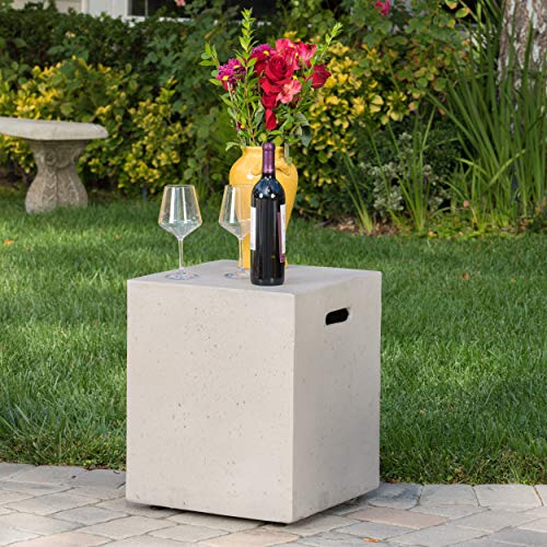 Light Gray Outdoor Rectangular Fire Table with Tank Holder Y185
