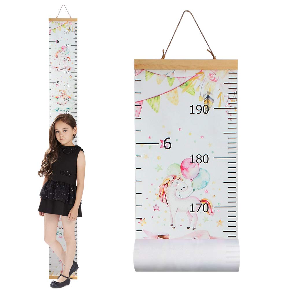 Wall Nursery Decor with Canvas & Wood Frame Height Measurement Ruler F66819